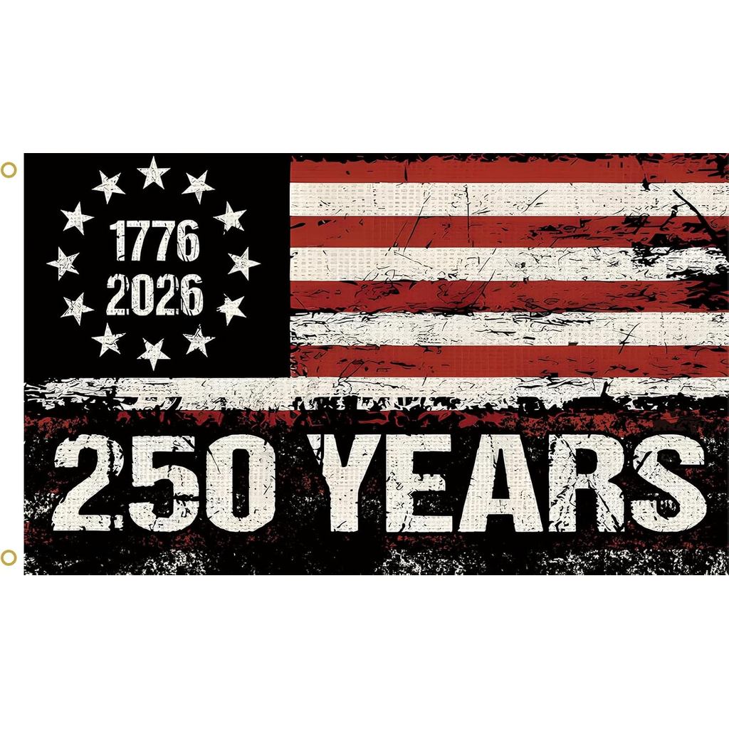 WENWELL 250th Anniversary America Flag 3x5 Ft, 1776-2026 USA แบนเนอร์รักชาติ, สองด้านกรกฎาคม 4th Ind