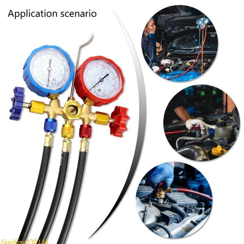 SUN HVAC Manifolds ชุดท่อพร้อมวาล์วสําหรับ R134A R410A R404A R12 R22
