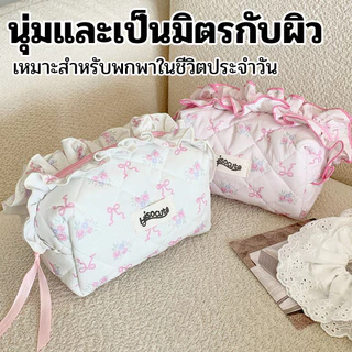น่ารักผ้าลูกไม้กระเป๋าเครื่องสําอางแบบพกพากุทัณฑ์ถุงเก็บนักเรียนความจุขนาดใหญ่กรณีดินสอ