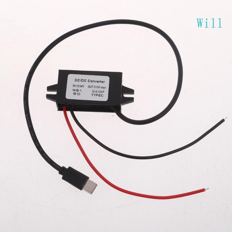 จะ 12V ถึง 5V USB C Converter DC12V ถึง Type C 5V 3A USB Buckk โมดูลขั้นตอนลง