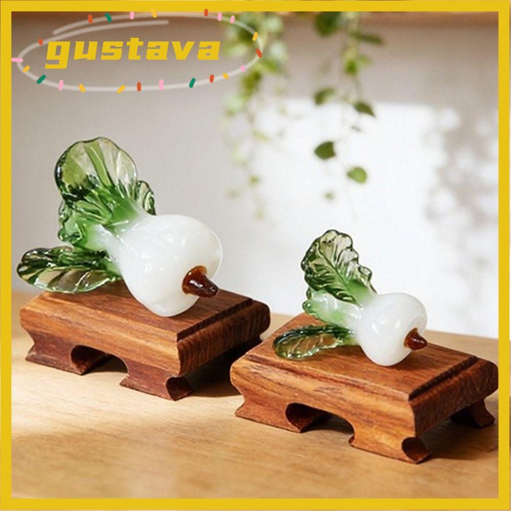 GUSTAVA คริสตัลตกแต่งโต๊ะ, แก้วเป่าการออกแบบความเจริญรุ่งเรืองแก้ว Bok Choy, Bok Choy รูปร่าง Bok Ch