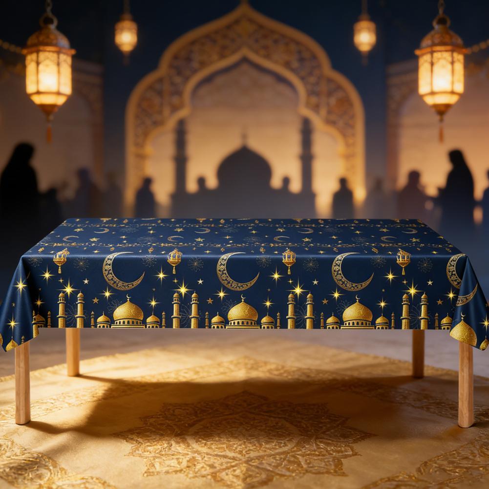 Eid Mubarak ผ้าปูโต๊ะรอมฎอนตกแต่ง 2026 สําหรับบ้านอิสลามมุสลิม Party Decor Ramadan I5r4