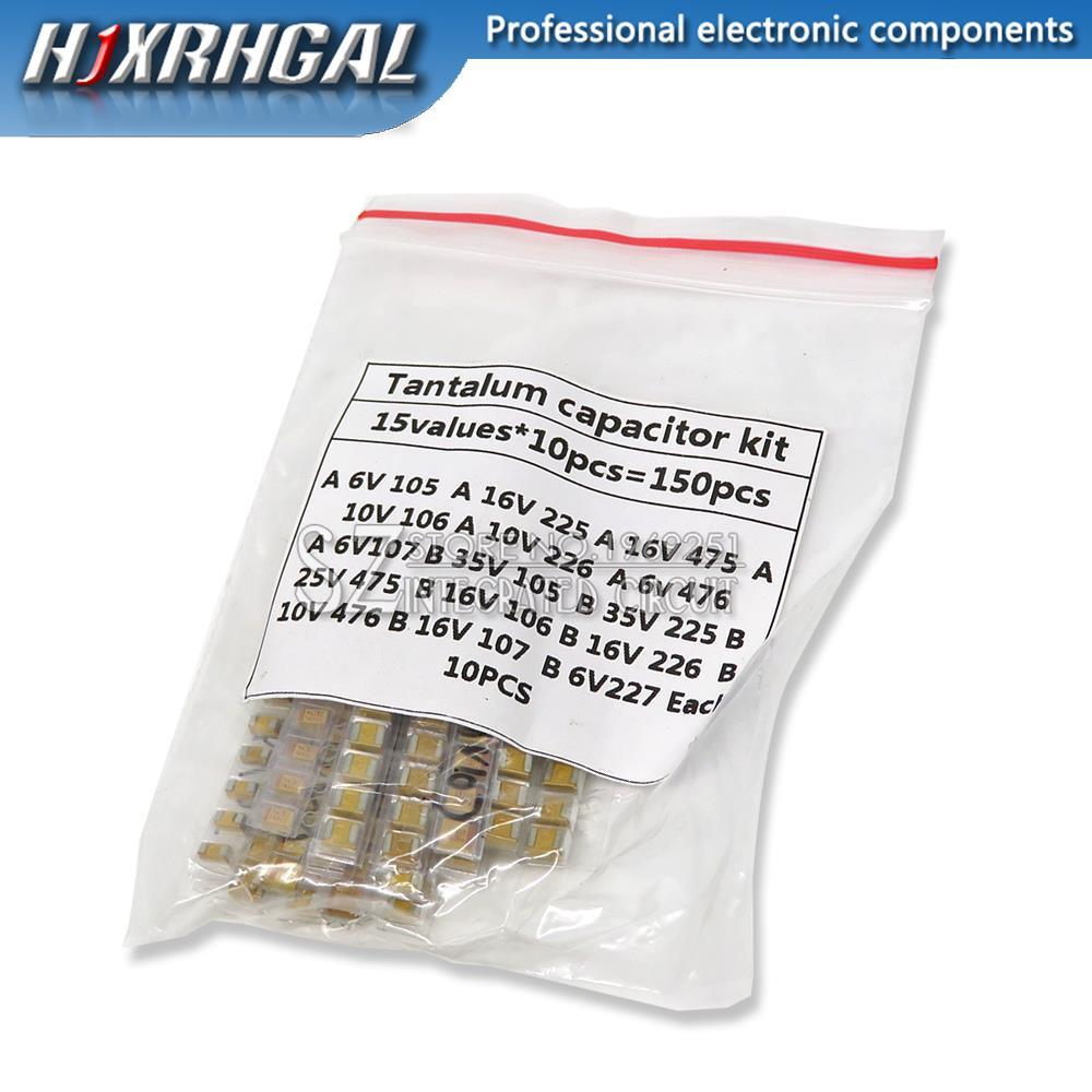 15 ค่า SMD Tantalum Capacitor assortment kit 1uf-220uf A/B Case Tantalum Capacitor set 1UF 2.2UF 4.7