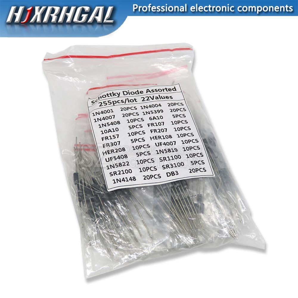 255PCS 1N4001 1N4004 1N4007 1N5408 UF4007 FR307 1N5819 1N5822 6A10 10A10 Fast Switching Rectifier Sc