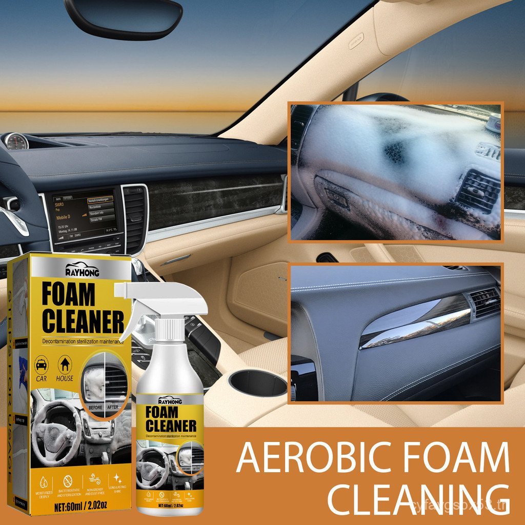 Rayhong Car Interior Foam Cleaner Water-free stain remover for seats, headliners, and dashboards foa