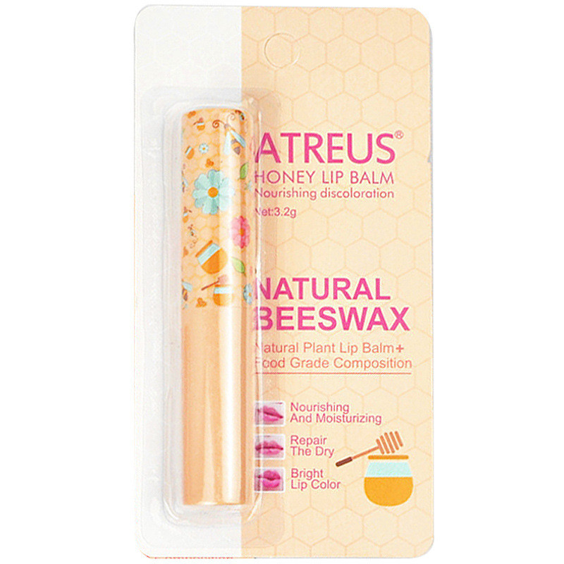 ขายร้อน#一般贸易 Thailand ATREUS Honey Lip Balm Moisturizing Anti-Drying Bee Lip Balm day