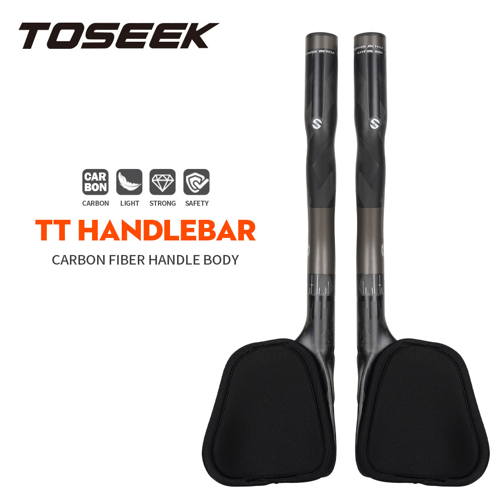 TOSEEK คาร์บอนไฟเบอร์จักรยาน TT Rest Handlebar TT Handlebar Relax Bar Ends จักรยาน Handlebar อะไหล่ 