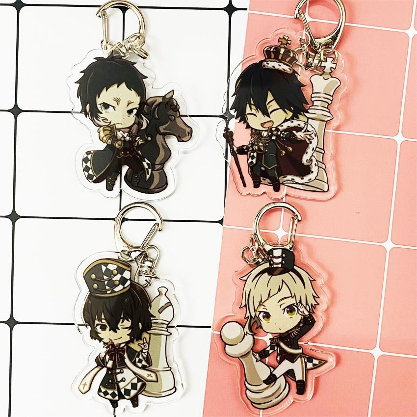 Bungou Stray Dogs นักเขียนพวงกุญแจ Wandering chess ver micha อะคริลิคพิมพ์ของขวัญภาพอนิเมะ chibi สํา