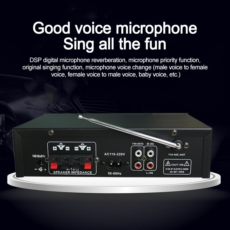 12V DC 220V 1000W เครื่องขยายเสียงมินิบลูทู Bluetoothสเตอริโอ Mini Amplificador เครื่องขยายเสียง เครื่องเล่นเพลงสำหรับรถ - รูปที่ 4