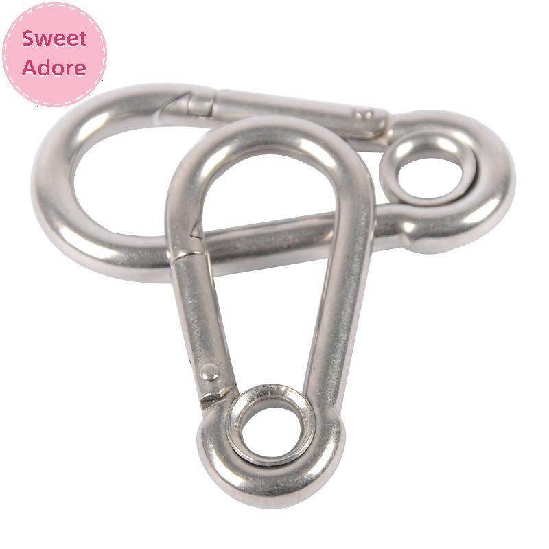 SweetAdore M4 M5 M6 M7 M8 สแตนเลส Carabiner Carbine Snap Hook พร้อมตาไก่สปริงหัวเข็มขัดพวงกุญแจ TH