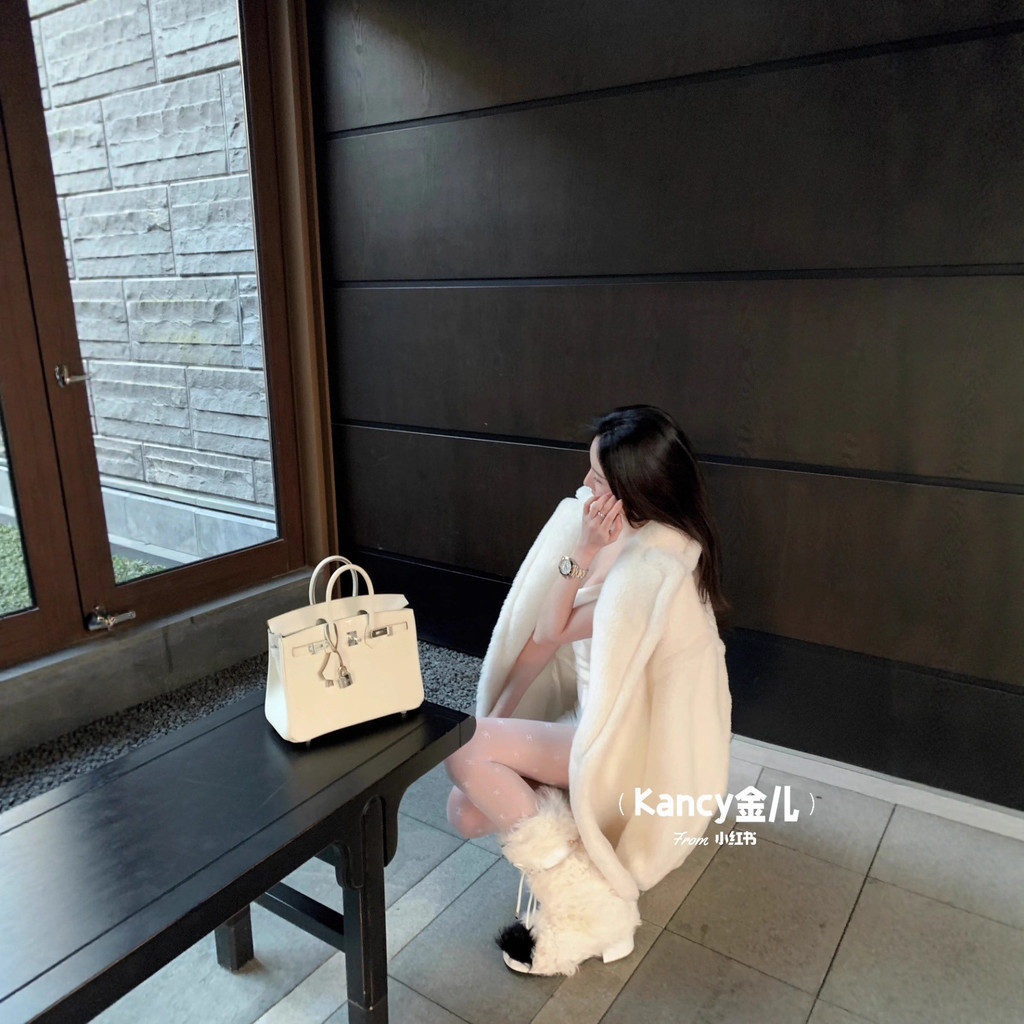 FWSM MaxMar* New Lamb Wool Coat for Women, Autumn and Winter, Fleece-Lined, Thickened, High-End Feel