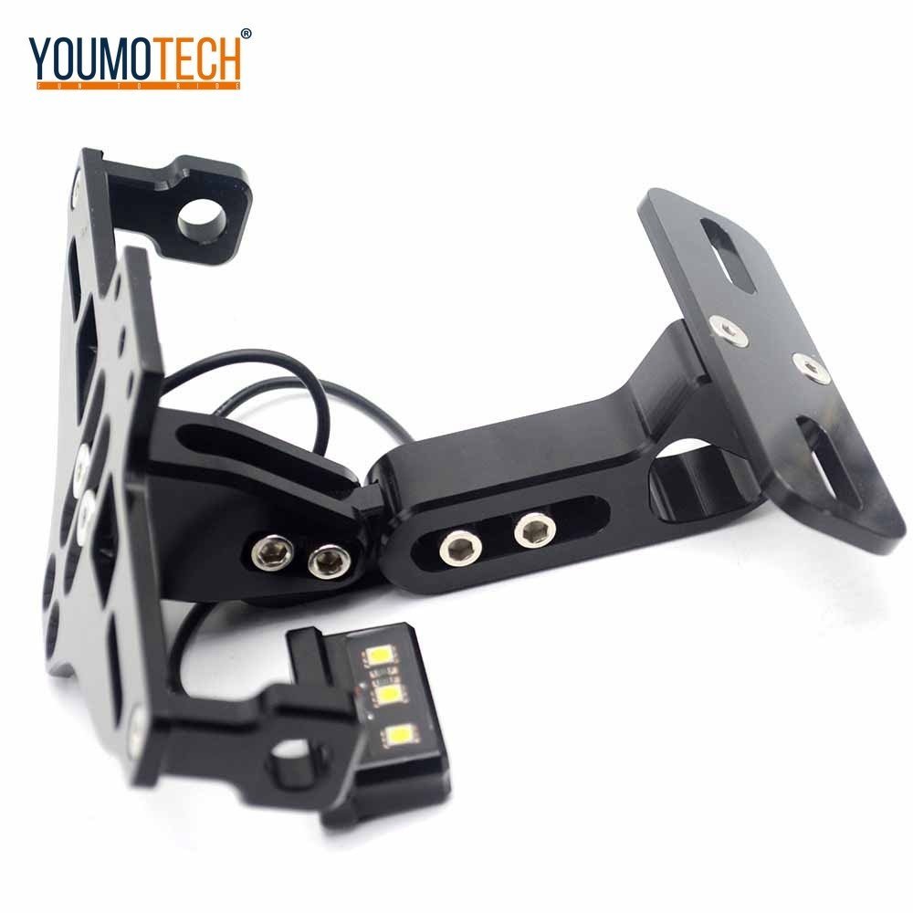 ใหม่ Universal รถจักรยานยนต์ปรับจํานวนใบอนุญาตกรอบผู้ถือ Bracket Mount CNC อลูมิเนียมสําหรับ Ninja Z