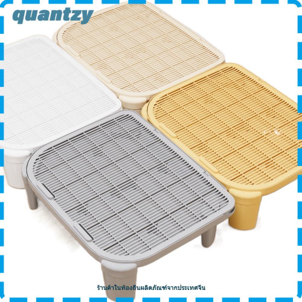 QUANTZY เสื่อครอกแมวสัตว์เลี้ยง, แผ่นรองครอกแมวป้องกันการพกพาขนาด 19.6 นิ้ว, บันไดลาดหลายสีสองชั้นเสื่อดักทรายแมวอุปกรณ์สัตว์เลี้ยง