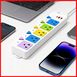 ⚡พร้อมส่งจากไทย⚡ ปลั๊กไฟพ่วง HS มีช่อง USB และ Type-C มาตรฐาน