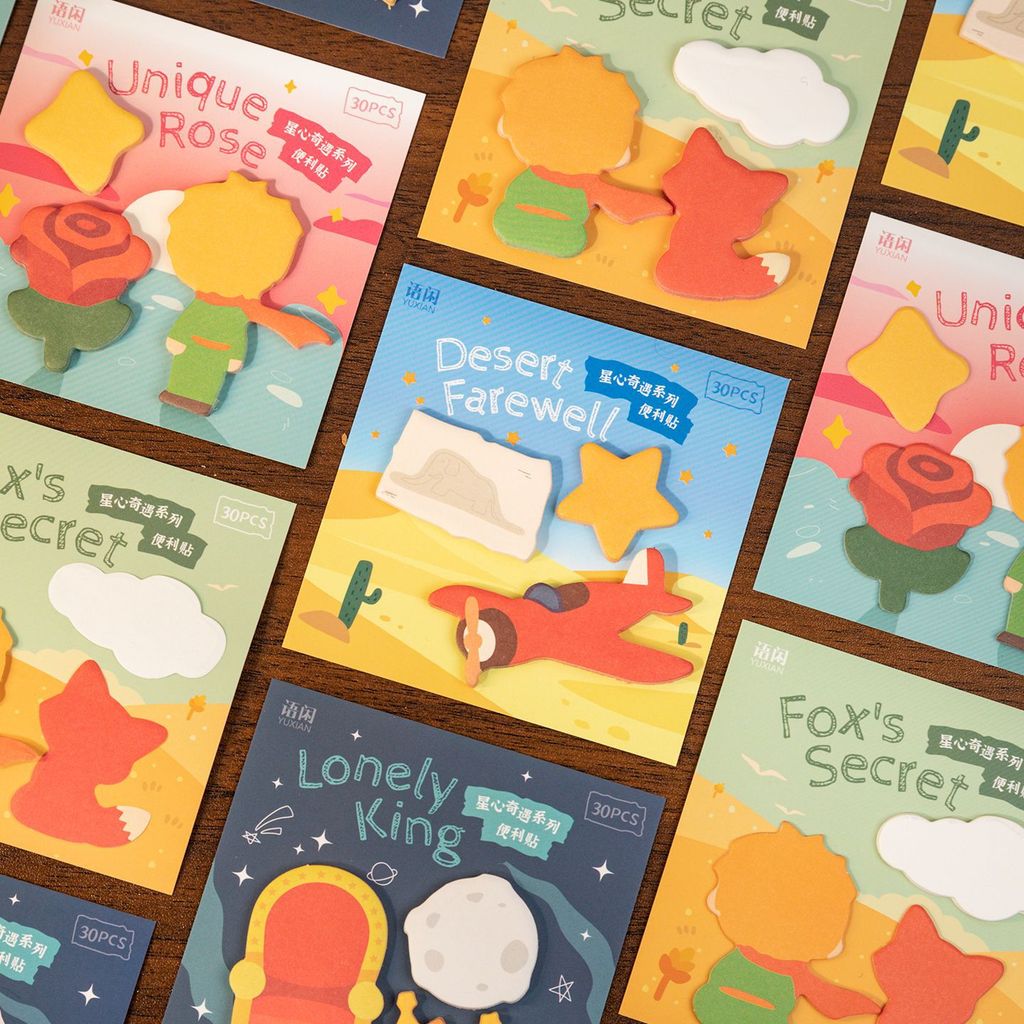 30 ชิ้นน่ารัก Sticky Notes ชุด Creative Little Prince การเขียนแผ่นบันทึกหน้า Marker Sticky Notes Pads สําหรับเด็กสํานักงานอุปกรณ์การเรียนของขวัญสร้างสรรค์