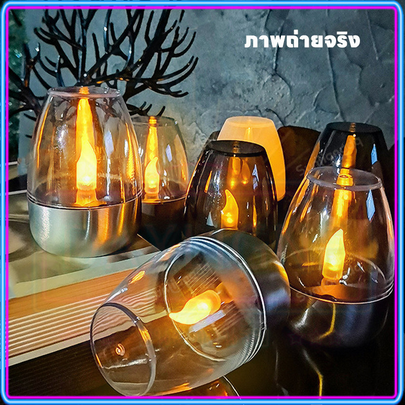 ⭐ไฟประดับบรรยากาศโรแมนติกโซลาร์เซลล์ แสงทองอบอุ่น กันน้ำกลางแจ้ง ตกแต่งได้โดยไม่ต้องเสียบปลั๊ก ไฟเทียนโซลาร์เซลล์ - รูปที่ 6