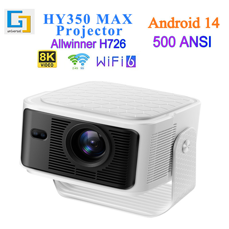 Cross-Border HY350 Max โปรเจคเตอร์ H726 Android 14 HD 8K โปรเจคเตอร์ความบันเทิงโปรเจคเตอร์ขายส่ง