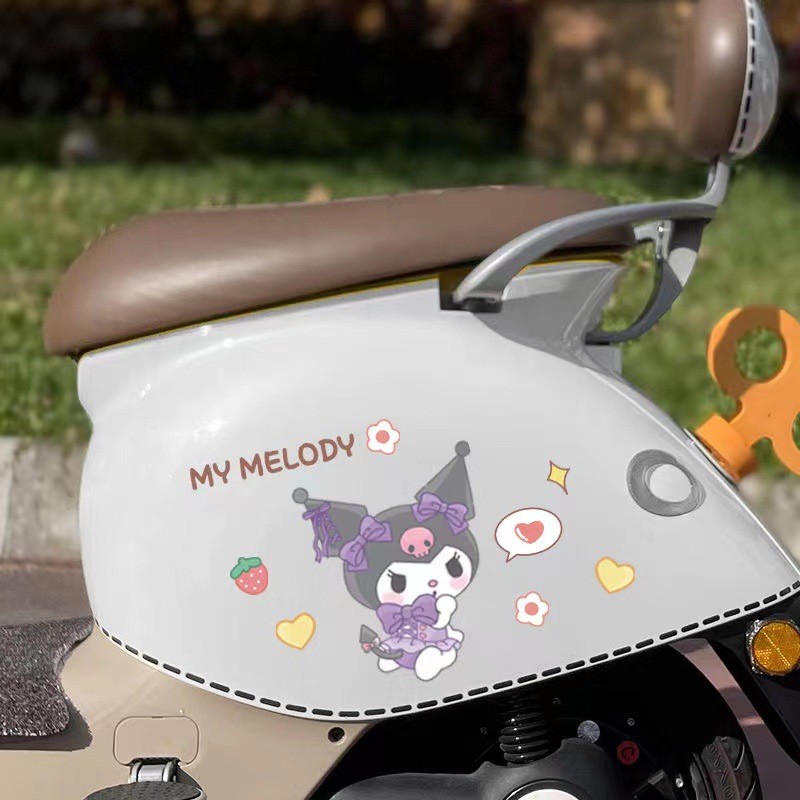 Melody สติ๊กเกอร์ติดรถยนต์ไฟฟ้า Kuromi การ์ตูนน่ารักตกแต่งรถจักรยานยนต์กระเป๋าเดินทาง Scratch Blocking ราคา ถูกที่สุด ดีลบีเคเค แกลเลอรีภาพที่ 5
