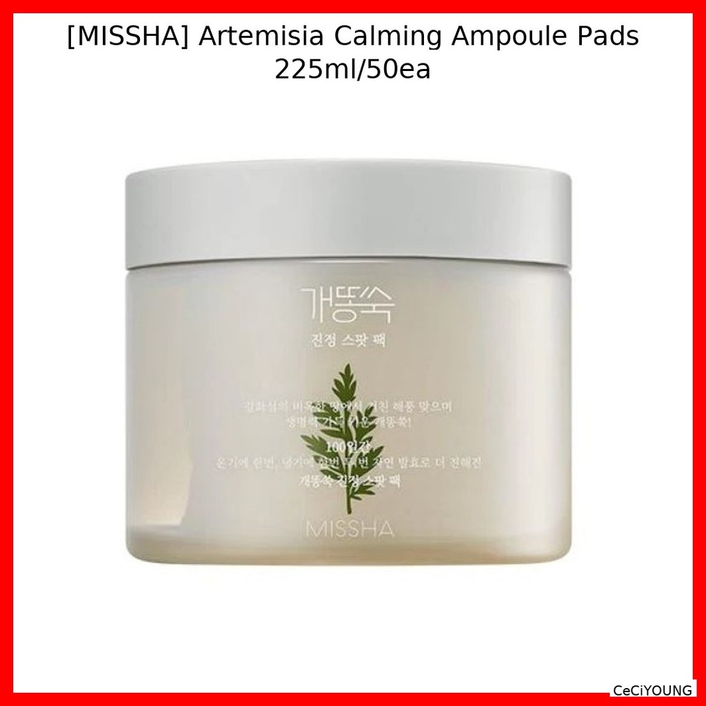 [MISSHA] Artemisia Calming Ampoule Pads 225ml/50ea / Korean Ampoule Pads / Skin Repair / ของแท้ 100%