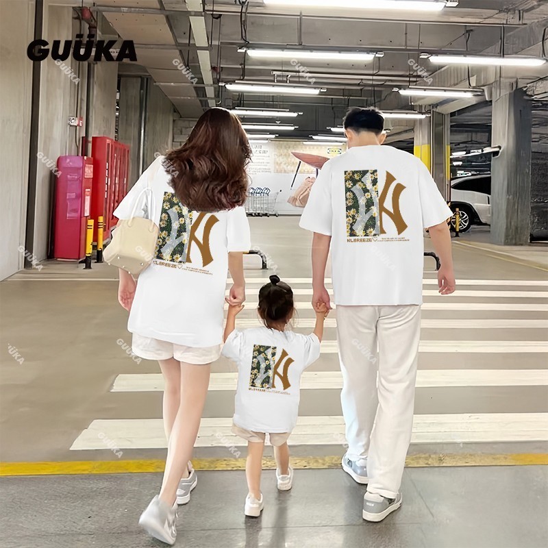 GUUKA Family Day baju t เสื้อแม่ลูก Daisy Family Matching เสื้อยืด Baju Keluarga Comel