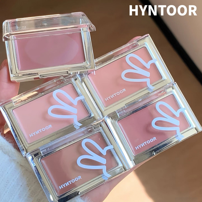 HYNTOOR  ฮินทูร์ แผ่นบลัชออน ความอิ่มตัวขั้นสูง การขยายตัว การหดตัว สีบรรยากาศ แบบพกพา แผ่นบลัชออนขาวดํา แต่งหน้าหน้า