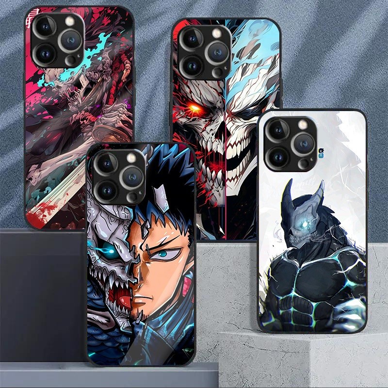 Kaiju no 8 01 แก้วเคสโทรศัพท์สําหรับ IPhone 16 15 14 13 12 11 Pro XR XS Max Plus Mini X XR 8 7 6s SE