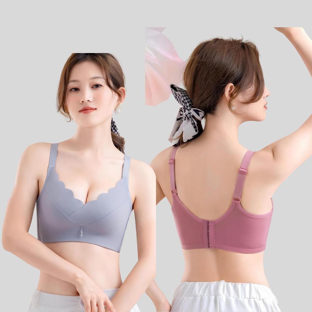 เสื้อชั้นในไร้โครง ดันทรง อกชิด ฟองน้ำหนา บราผู้หญิง สีสุภาพ ใส่ได้ทุกวัน