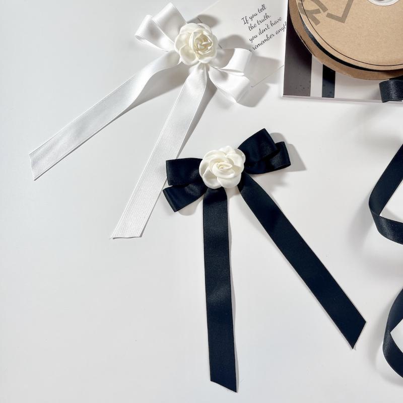 StardustLab อารมณ์หรูหรา Camellia ดอกไม้โบว์เข็มกลัดสําหรับผู้หญิง Mourning Corsage Pin Bowknot คอ Tie เสื้ออุปกรณ์เสริม SDL