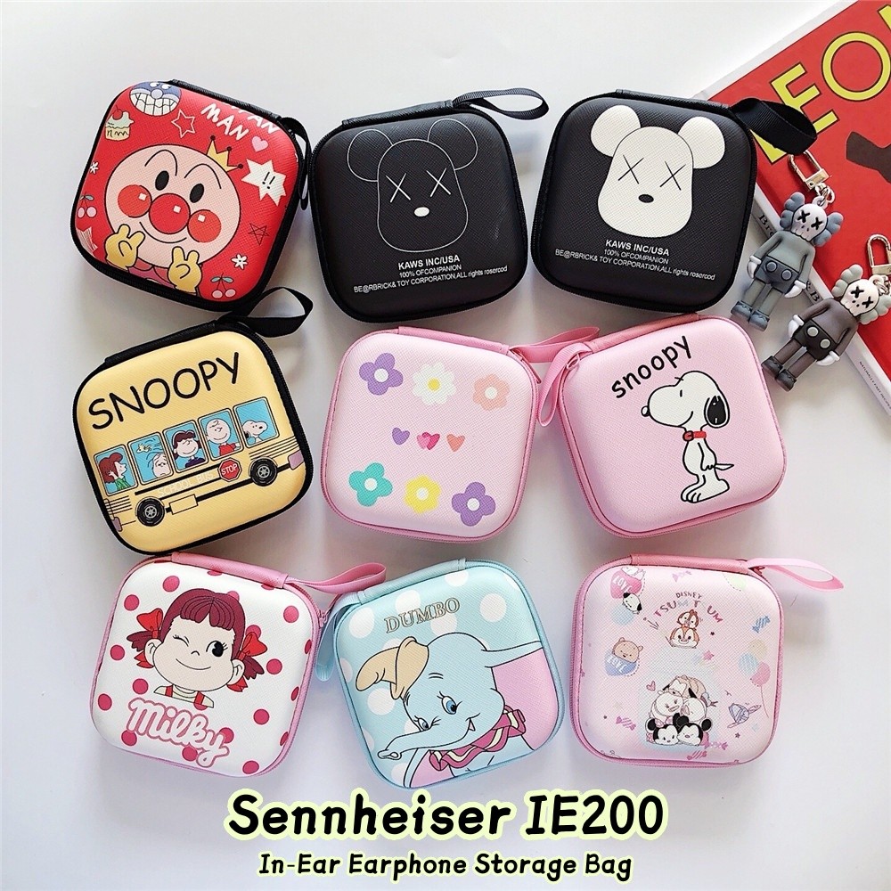 หูฟัง Sennheiser IE200 แบบในหู การ์ตูนเรียบง่าย พร้อมสายเคเบิลและกระเป๋าเก็บ