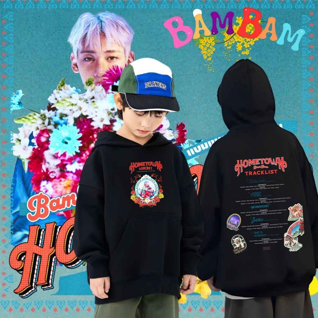 เสื้อกันหนาวมีฮู้ดพิมพ์ลายตัวละคร GOT7 Bambam Hometown Album Retro พร้อมฮู้ดสำหรับเด็ก 120CM-150CM#0