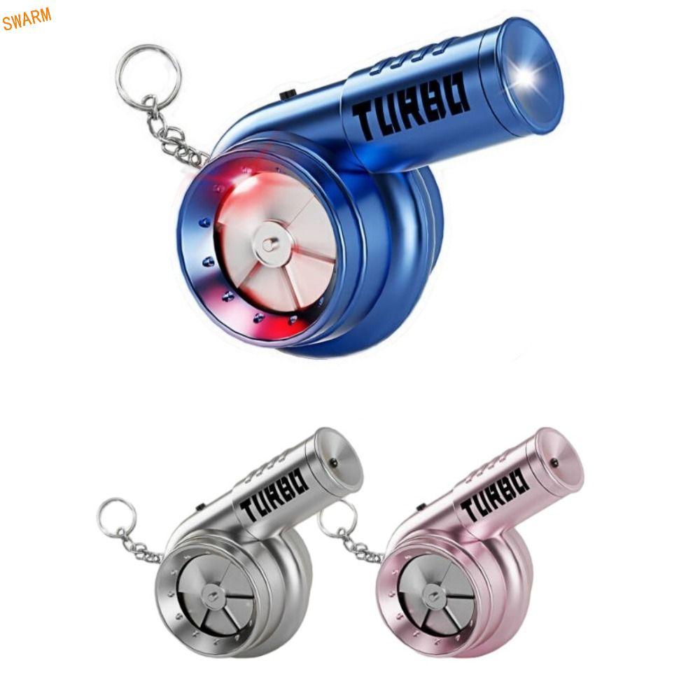 SWARM Turbo Key Chain,พร้อมเสียงพวงกุญแจรถ Turbochargeing จี้,แฟชั่นไฟฉายเรืองแสง Spinning จําลอง Turbo ของเล่นเด็ก