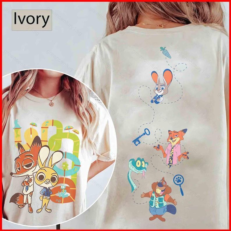GC1 Zootopia 2 JUDY NICK 110cm-6XL เสื้อยืดแขนสั้น top tee 110cm-6XL GC1