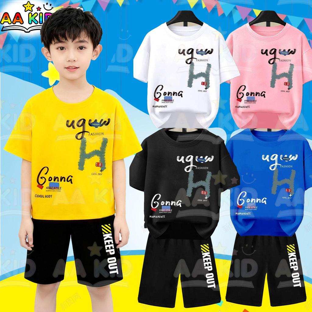 [COD]! มาใหม่ พร้อมส่ง! ชุดเด็กแฟชั่น 2 ชิ้น เสื้อยืดแขนสั้นและกางเกงขาสั้น เสื้อผ้าใส่สบายแฟชั่นฤดูร้อนสำหรับเด็กสไตล์ส