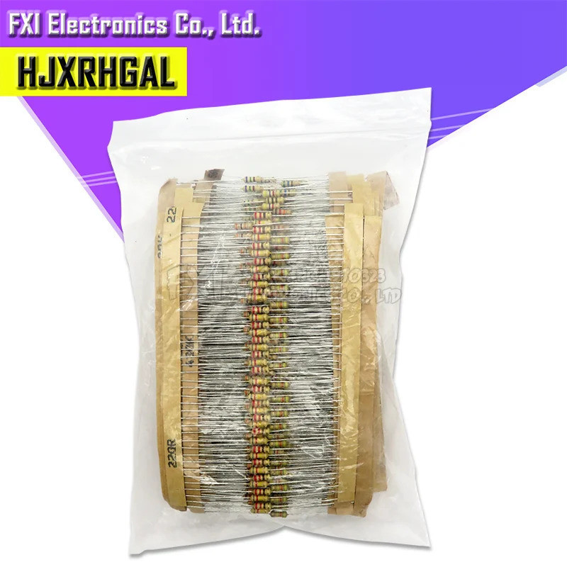 860 ชิ้น/ล็อต Carbon Film Resistor Kit 1/4W 5% resistors ชุดสารพัน 43 ค่า * 20 ชิ้นความต้านทาน 1R - 