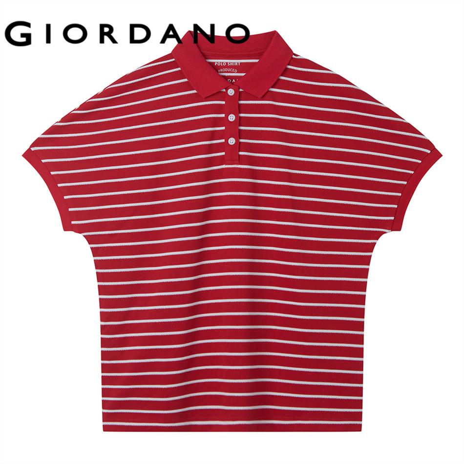 GIORDANO เสื้อโปโลผู้หญิง Women's Loose Stripe Polo 05316373