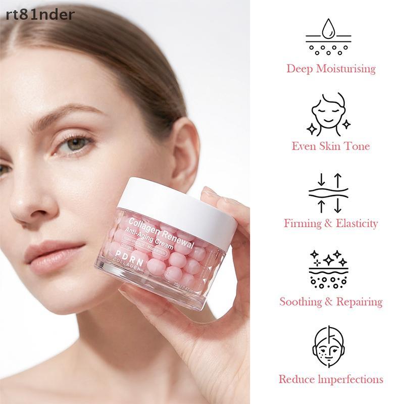 Rt DOLANJN สีชมพูคอลลาเจนแคปซูลครีมเหมาะสําหรับทุกสภาพผิว Moisturizing Firming Night Care 70g ครีมบํ