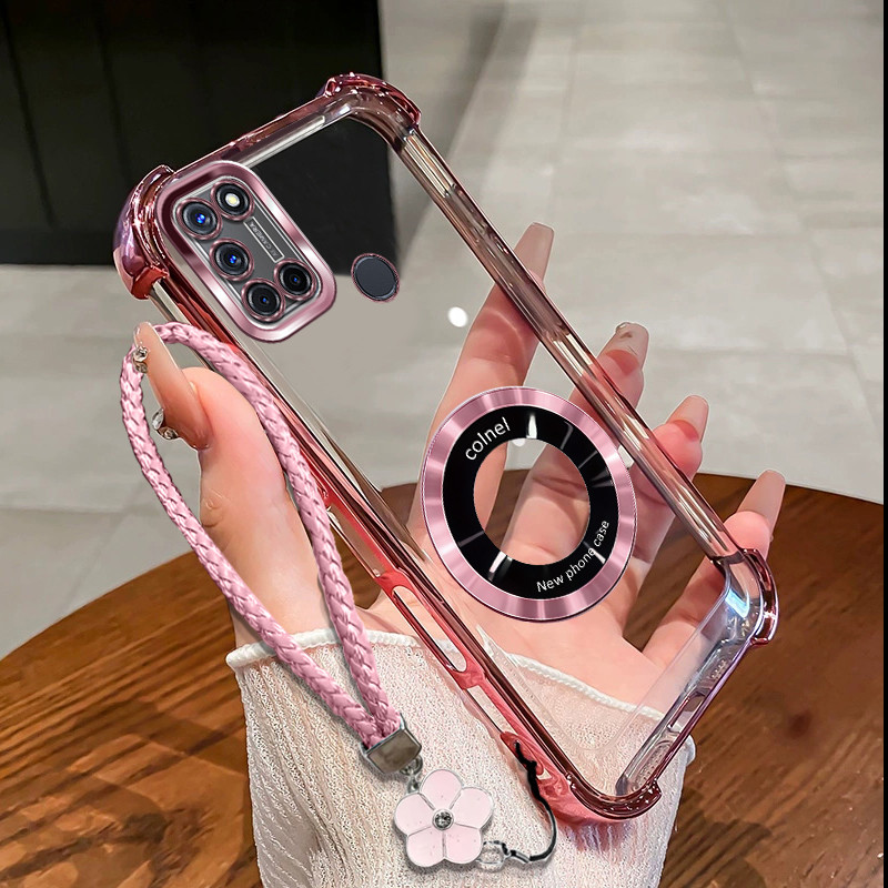 เหมาะสําหรับเคสโทรศัพท์ Realme C17 7i แว่นขยายใหม่แหวนดูดแม่เหล็ก Anti DROP soft Anti DROP เคสป้องกั