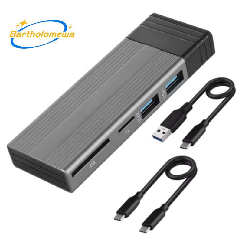 bartholomewaUSB C HUB Type C 3.1 ถึง SD TF USB2.0 Splitter Mobile Hard Disk Box Dual-Protocol SSD