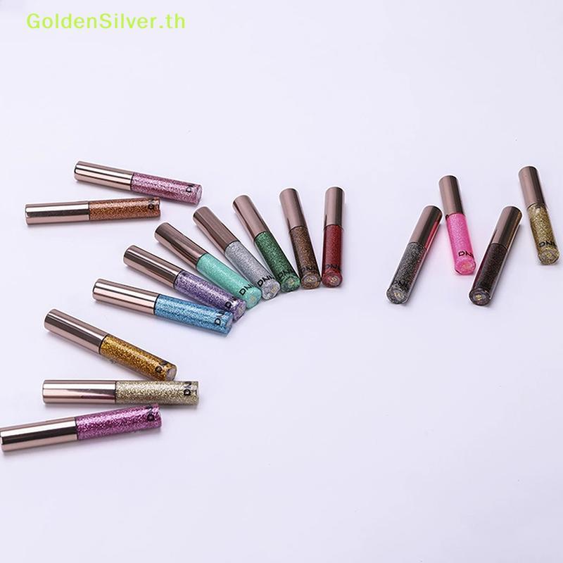 GoldenSilver 15 สี Liquid Eyeliner Golden Red Blue Eyeliner Shiny Eyes Flash กันน้ํา Long-lasting Ma