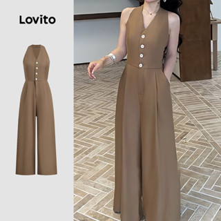 Lovito ชุดจั๊มสูทลำลองสำหรับใส่ทำงาน สไตล์คลาสสิกและใช้งานได…