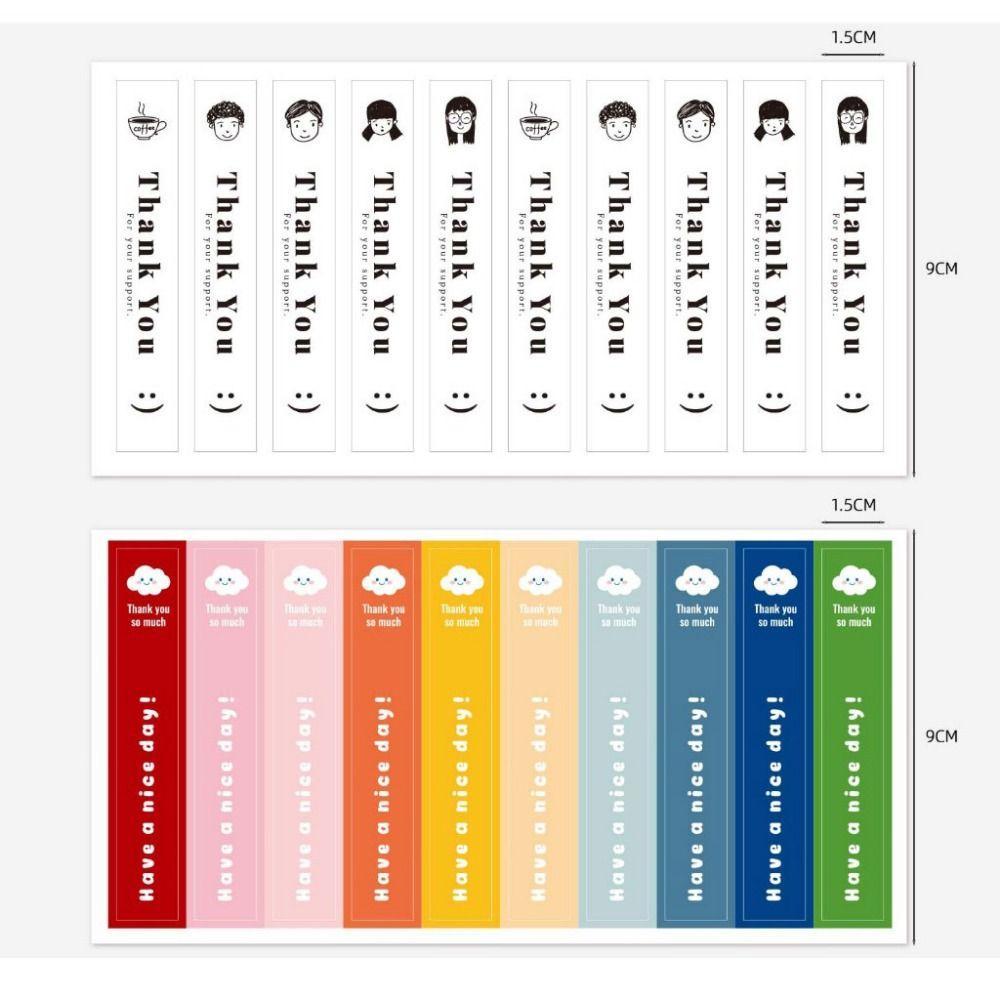 MUNDAUN 100 ชิ้น/10 แผ่นสติกเกอร์ชานม,ธุรกิจขนาดเล็กขอบคุณสําหรับป้ายซีลรองรับ,สี่เหลี่ยมผืนผ้า Self-Adhesive ขวดน้ํากาแฟขอบคุณสติกเกอร์ ราคา ถูกที่สุด ดีลบีเคเค แกลเลอรีภาพที่ 2