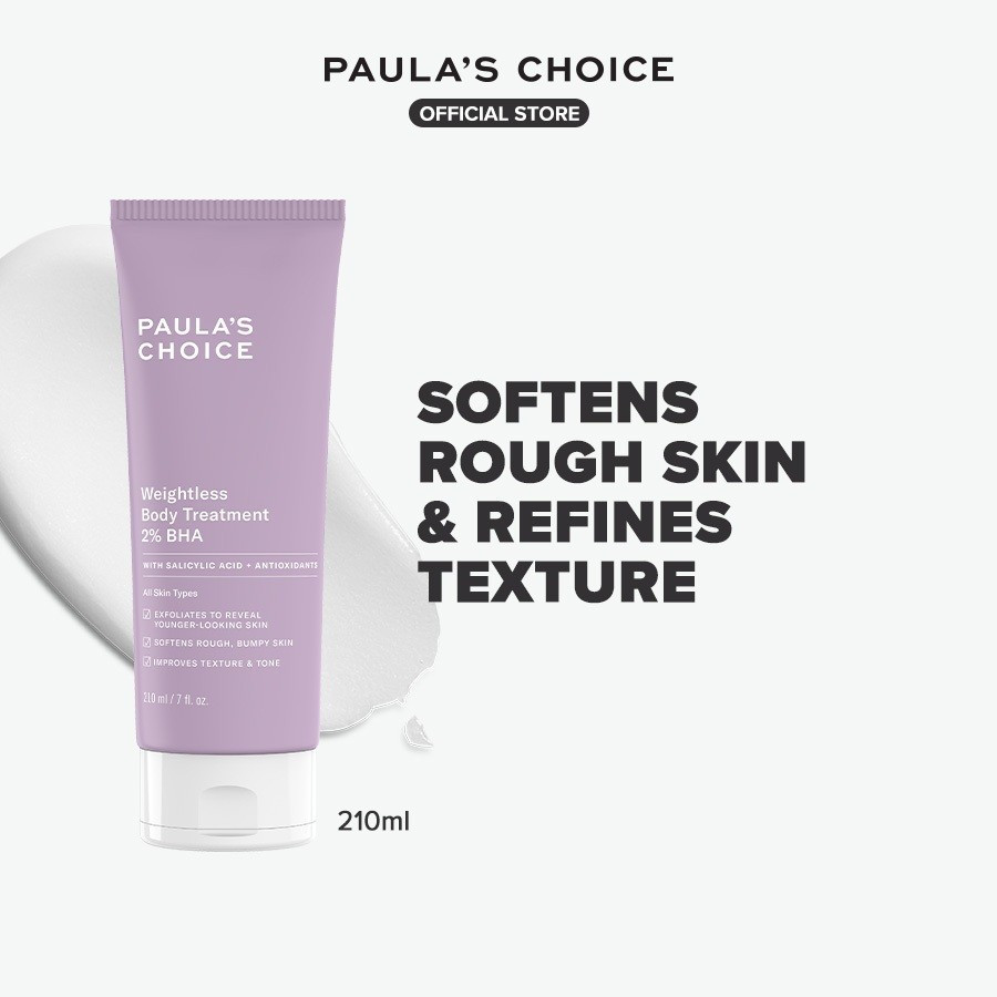 Paulas Choice Weightless Body Lotion 2% BHA with Salicylic Acid - Softens Rough Skin ปรับปรุงเนื้อสั