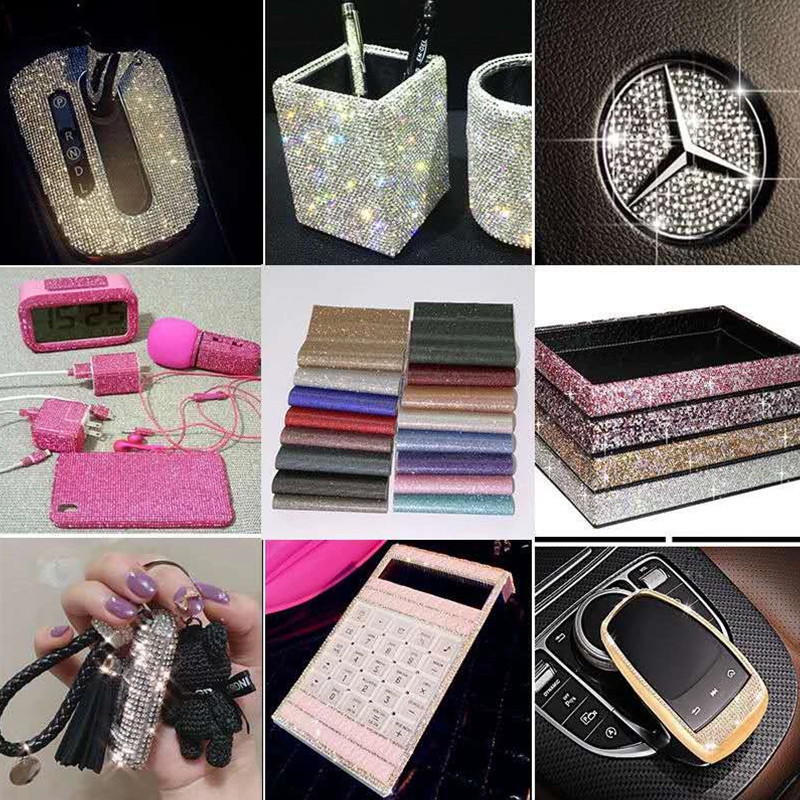 จัดส่งจากประเทศไทย   สติกเกอร์เพชรคริสตัล พลอยเทียม สองด้าน 12×20 ซม. DIY สําหรับติดตกแต่งรถยนต์ ราคา ถูกที่สุด ดีลบีเคเค แกลเลอรีภาพที่ 6