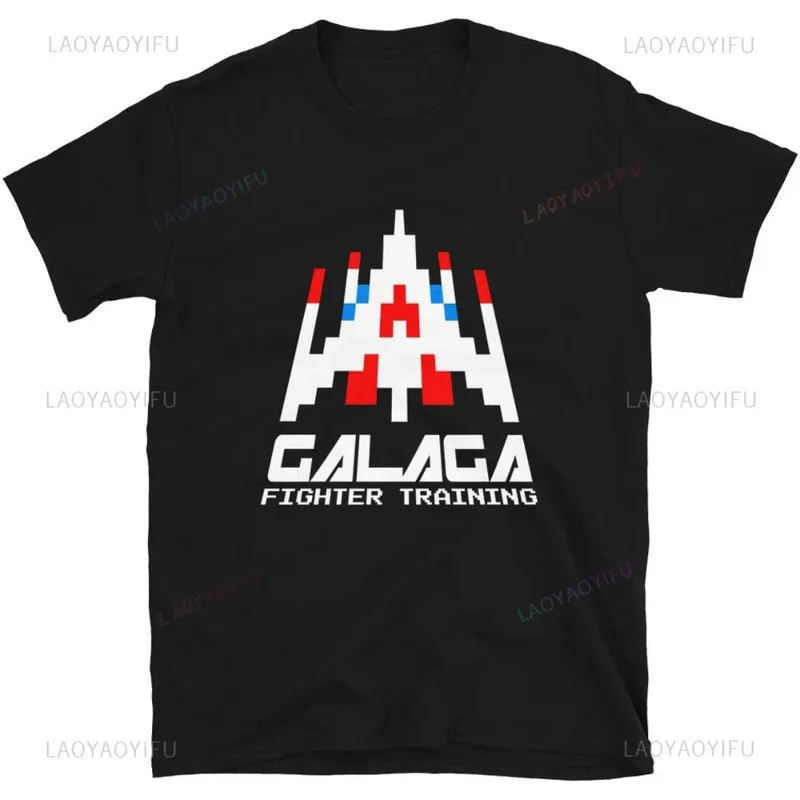 80s 70s เกมอาร์เคด Galaga เสื้อยืดวินเทจ Invader Space เกมเอเลี่ยน เสื้อยืดผู้ชาย สไตล์ฮาราจูกุ เสื้อยืดแฟชั่นสบายๆ