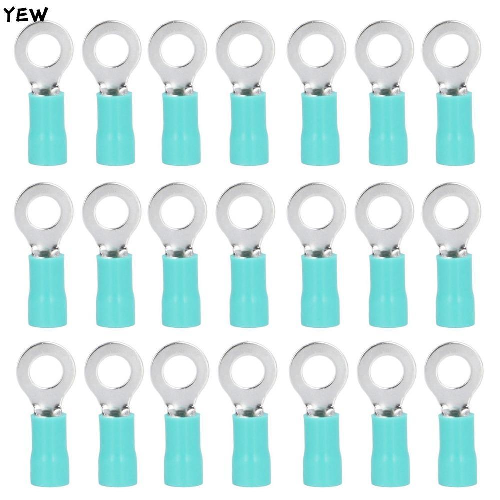 YEW 100PCS ฉนวนขั้วต่อสายไฟ,สีเขียว RV5.5-6 Crimp Connectors,ทนทานก่อสร้าง AWG12-10 แหวนขั้วต่อสายไฟ