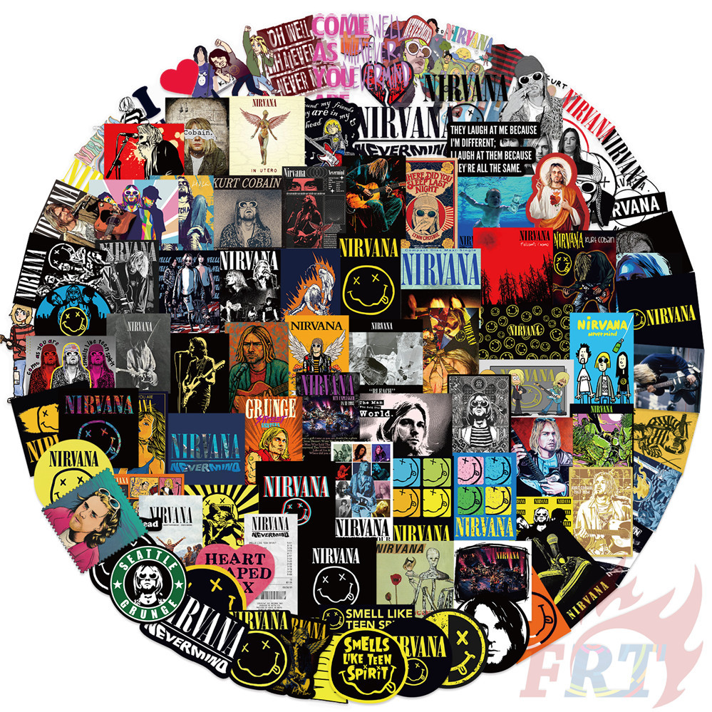 105ชิ้น/เซ็ต ❉ วงร็อค . สติ๊กเกอร์ Nirvana PET ❉ แฟชั่น DIY สติ๊กเกอร์สติ๊กเกอร์ Doodle กันน้ํา