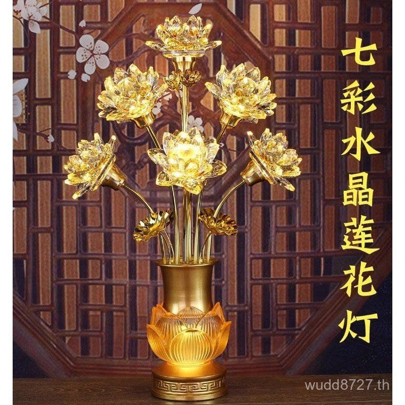 ตะเกียงคริสตัล20262026สําหรับโคมไฟครัวเรือนปีม้าพุทธห้องโถงสไตล์ใหม่ที่มีสีสันพระพุทธรูปแก้วด้านหน้า