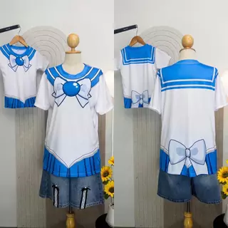 เสื้อผ้ายืด แฟชั่นผู้หญิง คอสเพลย์ ลายนักเรียนญี่ปุ่น อนิเมะ 5 สาวตัวแทนดังจันทร์ เซลามูน เซล่า พร้อมส่ง ผ้าไมโครใส่สบาย
