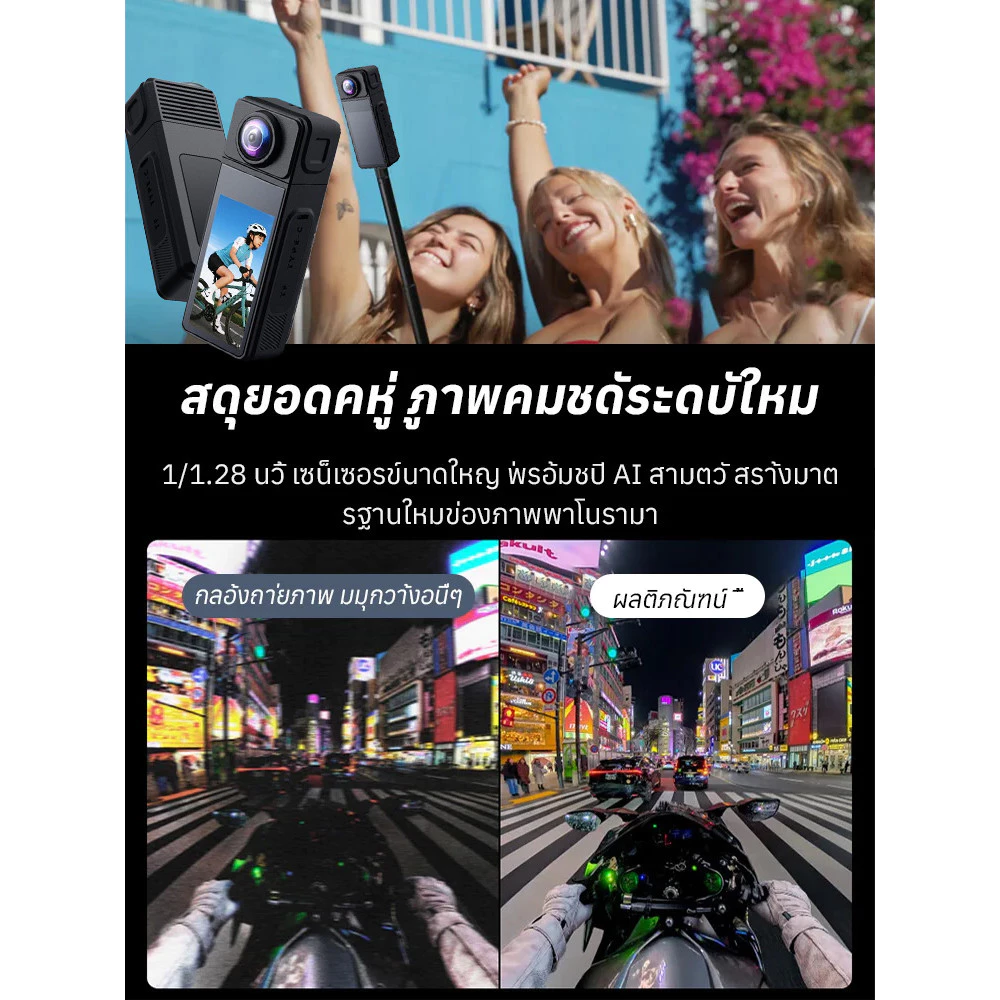 กล้องแอคชั่น JC 4K กันน้ำ IP68 กันสั่น WiFi สำหรับดำน้ำ ปั่นจักรยาน