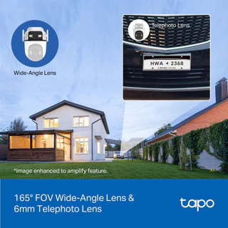 TP-Link กล้องวงจรปิด 3MP Outdoor Dual Lens Pan/Tilt พูดคุยโต้ตอบได้ รุ่น Tapo C545D